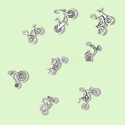 72Pcs 9 Styles Tibetan Style Alloy Pendants TIBEP-SC0003-26-1