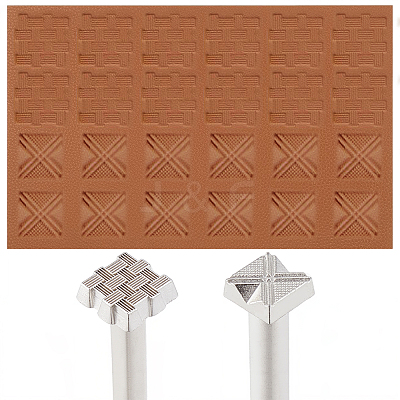 2Pcs 2 Styles DIY Alloy Steel Leathercraft Stamps TOOL-GF0003-53A-1
