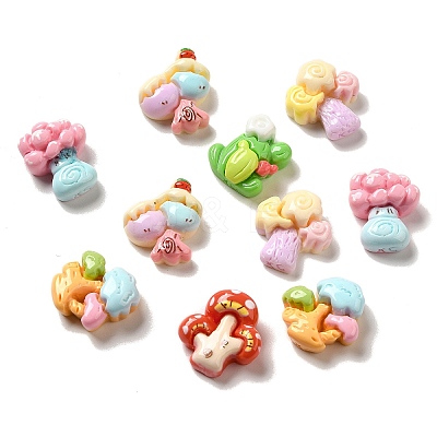 Forest Theme Opaque Resin Decoden Cabochons RESI-C044-01-1