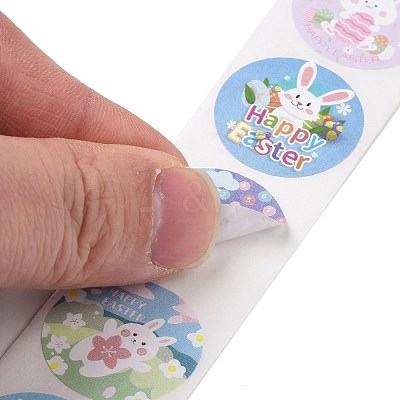 8 Patterns Easter Theme Self Adhesive Paper Sticker Rolls DIY-C060-03B-1