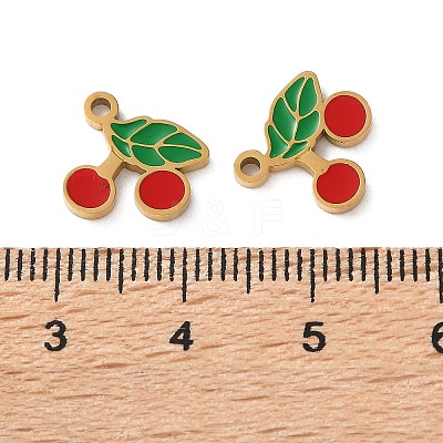 304 Stainless Steel Enamel Charms STAS-B100-06G-11-1