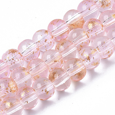 Transparent Spray Painted Glass Bead Strands GLAA-N035-03A-B06-1