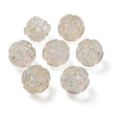 UV Plating Rainbow Iridescent Acrylic Beads OACR-P010-20B-1