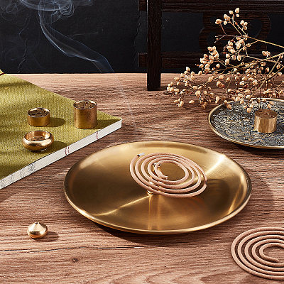 7Pcs 6 Style Brass Incense Burner Holder AJEW-CA0002-55-1