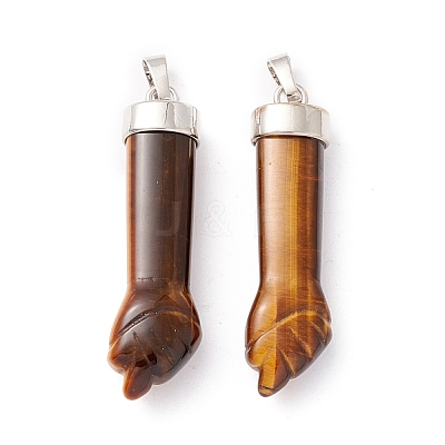 Natural Tiger Eye Pendants G-K322-01E-1