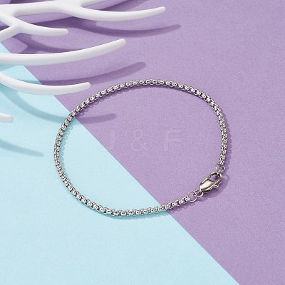 304 Stainless Steel Box Chain Bracelets BJEW-JB06194-01-1