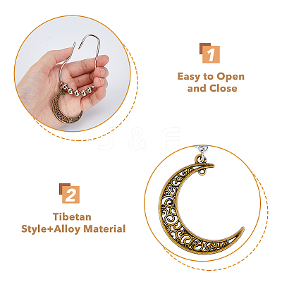 1 Set Iron Shower Curtain Rings HJEW-FH0001-45-1