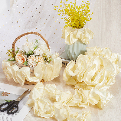5 Yards Polyester Satin Chiffon Wavy Lace OCOR-CY0001-66B-1