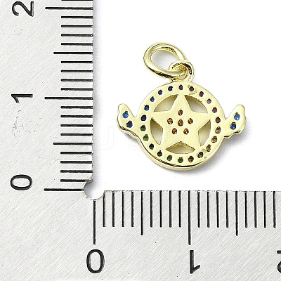 Brass Micro Pave Colorful Cubic Zirconia Pendants KK-H475-19G-06-1