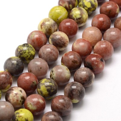 Natural Plum Blossom Jasper Beads Strands G-A163-02-10mm-1