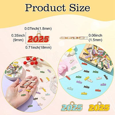 80Pcs 8 Colors Alloy Enamel Pendants ENAM-CJ0006-86-1