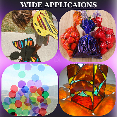 160Pcs 8 Colors Square OPP Candies Wrapping Packaging DIY-WH20055-017B-1