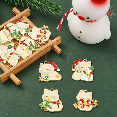20Pcs 4 Styles Alloy Enamel Pendants ENAM-CJ0004-94-1
