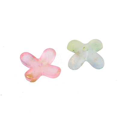 Metal Enlaced Acrylic Bead Caps X-OACR-G044-01A-1