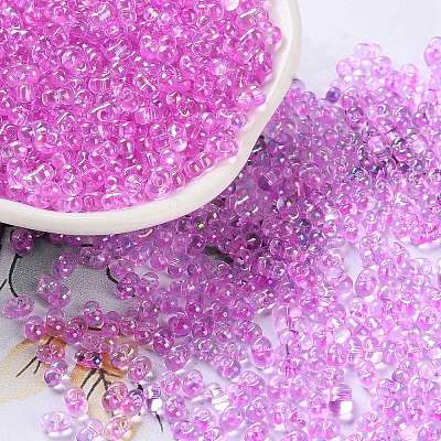 AB Color Plated Glass Seed Beads SEED-L011-06B-12-1