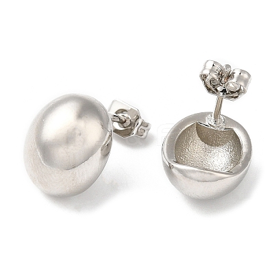 Rack Plating Brass Oval Stud Earrings EJEW-Q766-08P-1