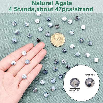 Natural Agate Bead Strands G-AR0001-42-1