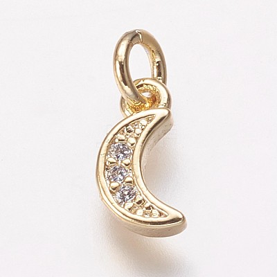 Brass Cubic Zirconia Pendants KK-P134-15G-1