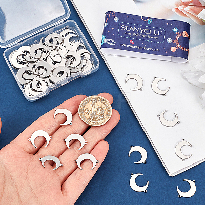60Pcs 201 Stainless Steel Connector Charms STAS-SC0008-88-1