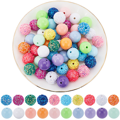 Opaque Acrylic Beads MACR-SP0001-08-1