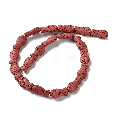 Fish Dyed Natural Lava Rock Beads Strands G-O126-01A-09-1