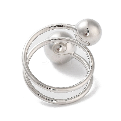 Rack Plating Brass Cuff Rings RJEW-D025-06P-1