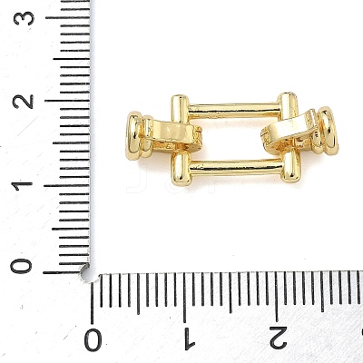Rectangle Brass Micro Pave Clear Cubic Zirconia Fold Over Clasps KK-Z143-19G-1