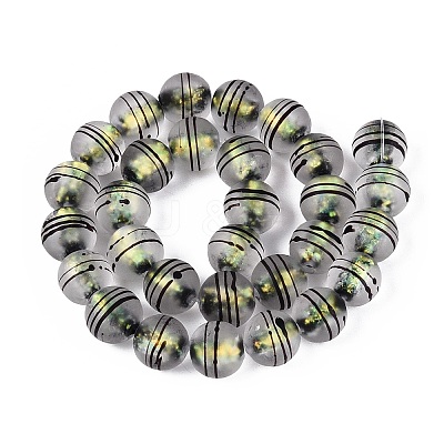 Frosted Handmade Foil Glass Beads Strands FOIL-Q002-02E-1