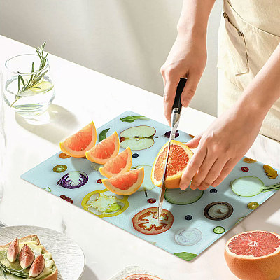 Heat Transfer Tempered Glass Cutting Board AJEW-WH0504-08-1