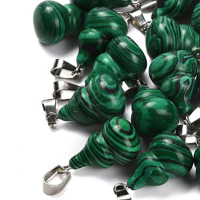 Synthetic Malachite Pendants G-B127-03P-07-1