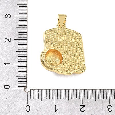 Football Theme Brass Enamel Pendants KK-A303-01E-G-1