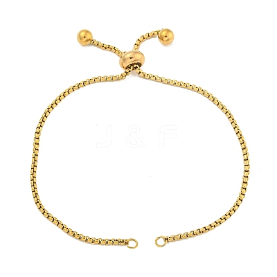 Adjustable 304 Stainless Steel Box Chain Slider Bracelet Making MAK-L038-001G-05-1