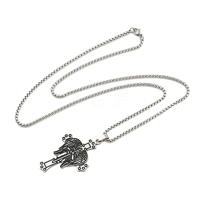 201 Stainless Steel Pendant Necklaces LS-NJEW-H030-03P-1