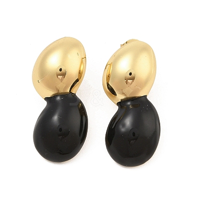 PVD Vacuum Plating Golden 304 Stainless Steel Stud Earrings for Women EJEW-Z068-11G-1