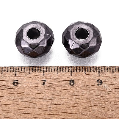 UV Plating Iridescent Transparent Acrylic European Beads OACR-E033-22-02-1