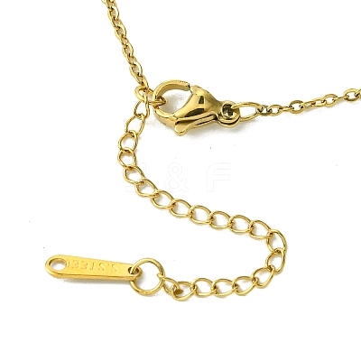 Ion Plating(IP) Rectangle with Initial Letter 304 Stainless Steel Pendant Necklace NJEW-R265-04G-B-1