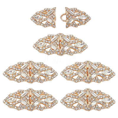 6Pcs Zinc Alloy Rhinestone Snap Lock Clasps FIND-FG0003-46A-1