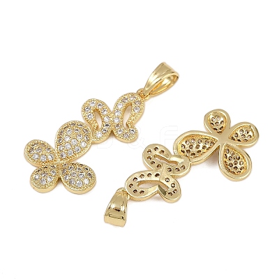 Brass Micro Pave Cubic Zirconia Pendants KK-I358-046G-1
