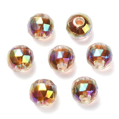 UV Plating Transparent Acrylic European Beads OACR-F004-03C-1