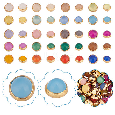 200Pcs 20 Colors 2-Hole Brass Plastic Buttons BUTT-GO0001-08-1