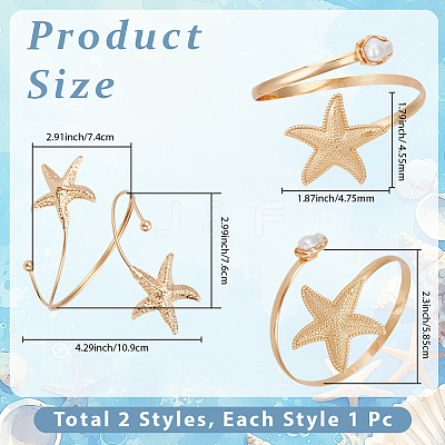 1Pc Alloy with Plastic Pearl Arm Cuff Bangles for Women BJEW-CY0001-14G-1