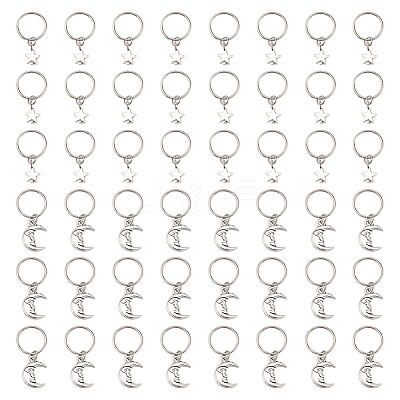 24Pcs 2 Styles Alloy Dreadlocks Beads PALLOY-AB00079-1