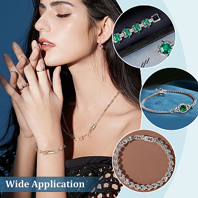 10Pcs Brass Micro Pave Clear Cubic Zirconia Watch Band Clasps KK-PH0014-30G-1