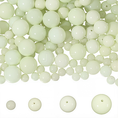 100Pcs 4 Styles Luminous Round Glass Beads GGLA-SC0001-20B-1