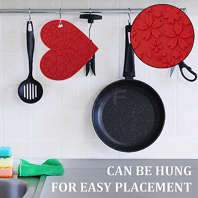 2Pcs Silicone Hot Mats for Hot Dishes AJEW-GF0008-30-1