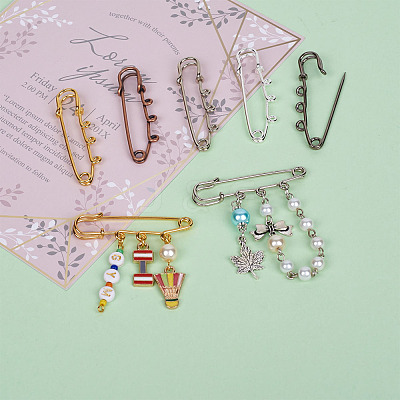 Ion Plating(IP) 304 Stainless Steel Safety Pins Brooch Findings STAS-I673-06MC-1