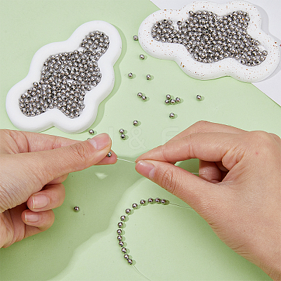 304 Stainless Steel Round Seamed Beads STAS-DC0015-81A-1