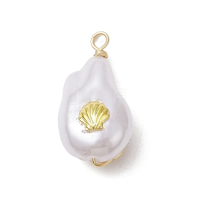 ABS Plastic Imitation Pearl Pendants PALLOY-JF02601-01-1