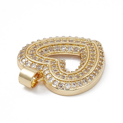 Rack Plating Brass Micro Pave Cubic Zirconia Pendants KK-G451-04G-1
