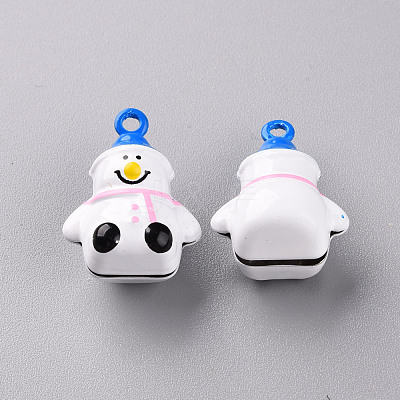 Baking Paint Brass Bell Pendants KKB-S002-015A-1